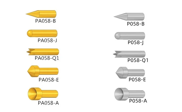 

100PCS Gold-plated Spring Test Pin PA058-E Pointed Outer Diameter 0.58mm Total Length 15mm PCB Test Pin