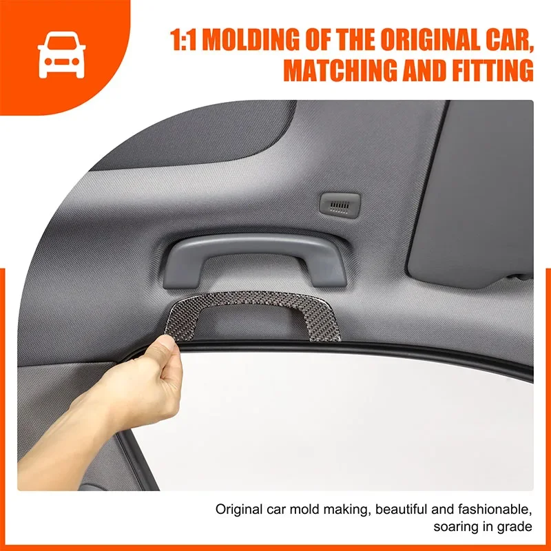 

4pcs soft carbon fiber For BMW 5 Series G60 2024+ car styling car roof handle sticker car interior protection accessories