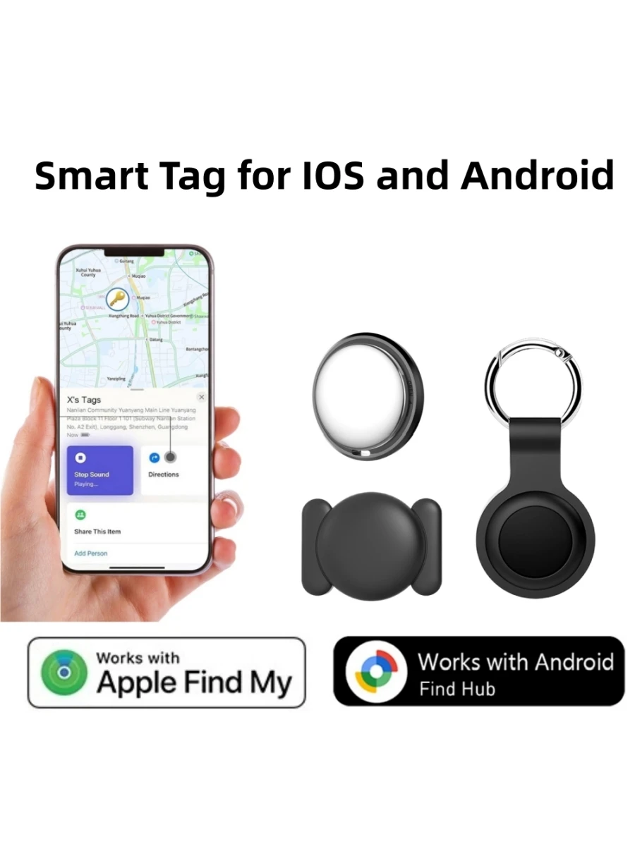 Mini ukryty lokalizator GPS z magnetyczną obudową – Lokalizator zapobiegający zgubieniu do samochodu, portfela, zwierząt domowych, współpracuje z iOS Find My i Google Find Hub — 2