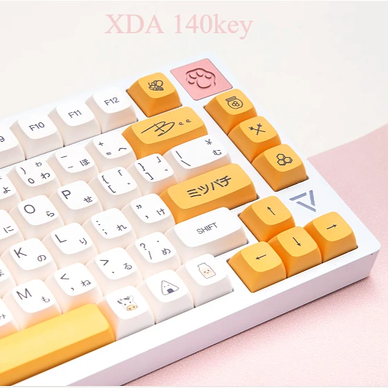 

Milk Keycaps/Honey Keycaps Korean Thai Japanese Russian Keycap Set 140 Keys Suitable for Gaming Mechanical Keyboards MX Switch