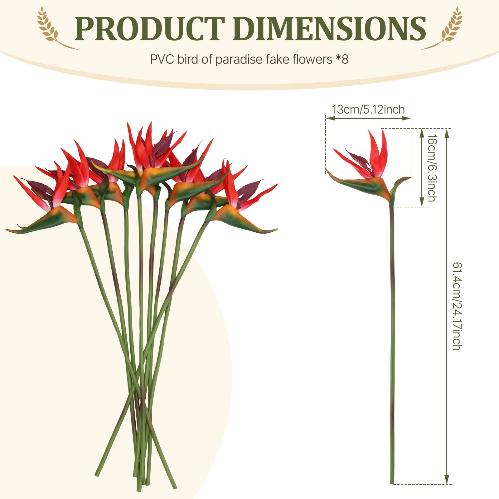 ดอกไม้ประดิษฐ์ Bird Of Paradis - Bird Paradise Strelitzia บทวิจารณ์และราคา