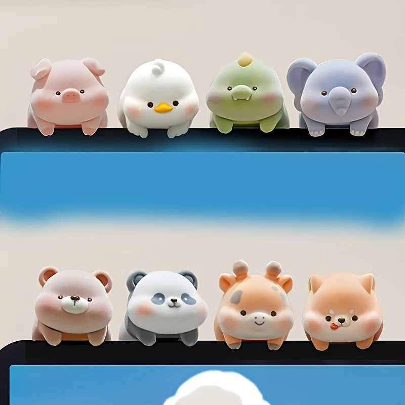 

Cute Animal Resin Desktop Ornament Multi-Scene Decor for Computer Car Interior, Colorful Plush Holiday Gift Accessory