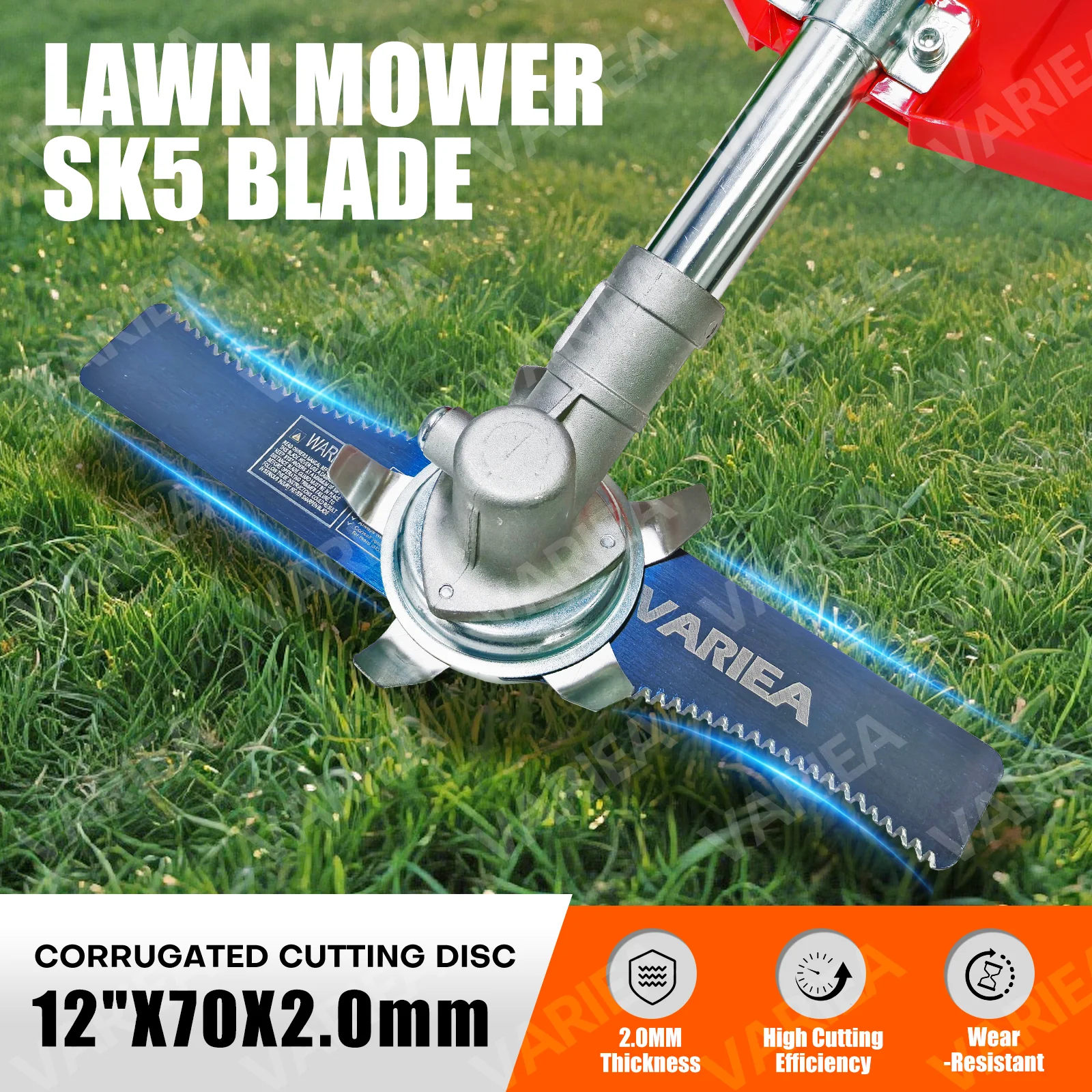 VARIEA-13-inch high-quality lawn mower metal blade, 2.0mm thickness, SK5 high-temperature quenched material, perfect replacement