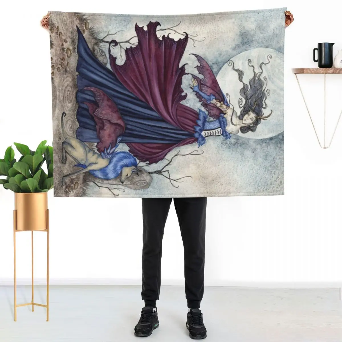 The Moon Is Calling Throw Blanket Stuffeds for babies Kid'S halloween anime Travel Blankets