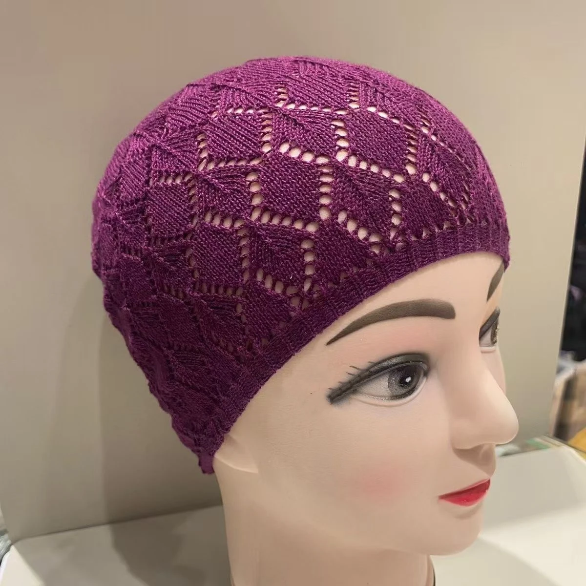 شحن مجاني قبعات إسلامية للنساء قبعة كروشيه متماسكة تركيا كوفي حجاب إسلامي عمامة يهودية شبكية كتان خريف دافئ 0775