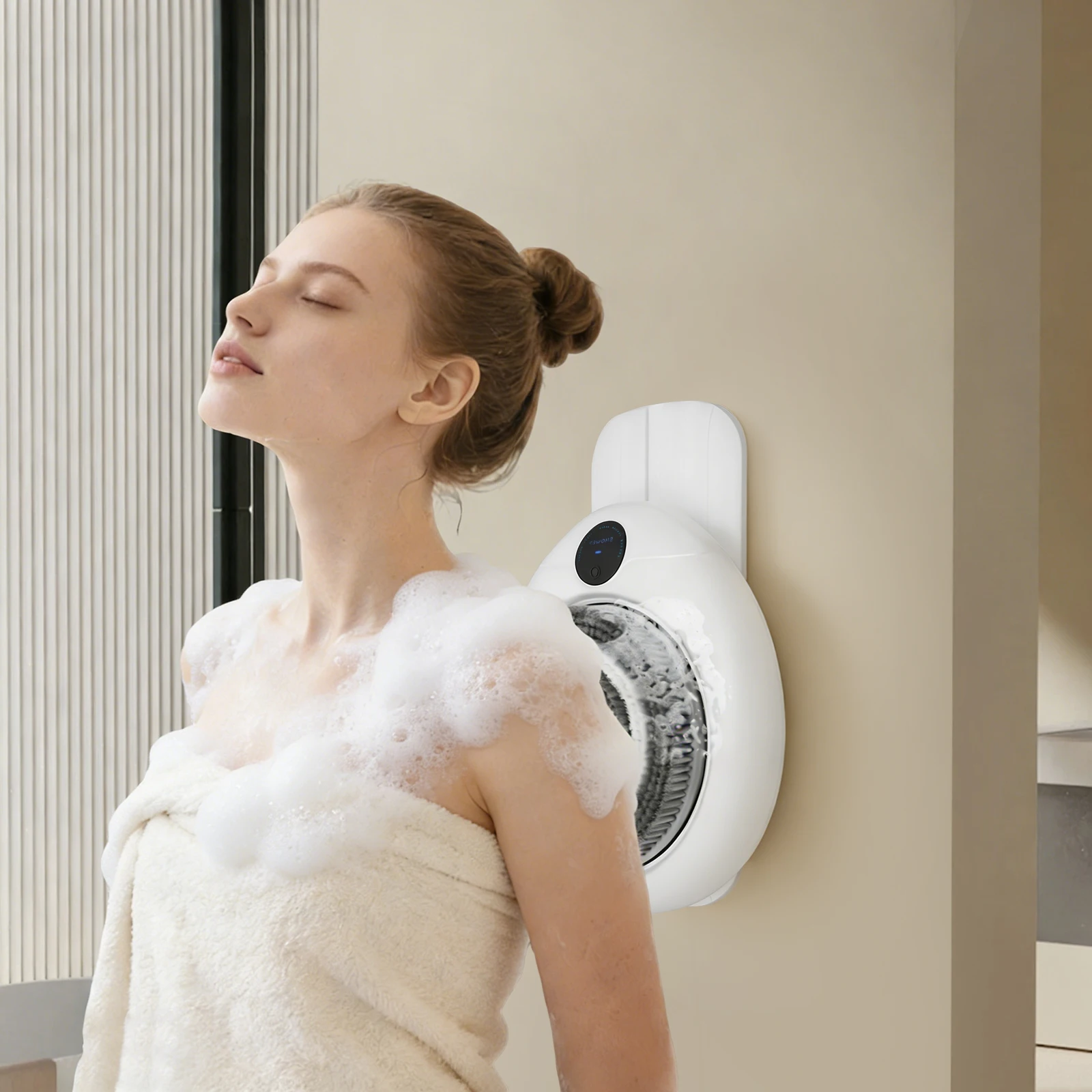 

Настенный умный душевой комплекс: электрическая щетка-скрабер для тела с функцией отшелушивания для очищения спины