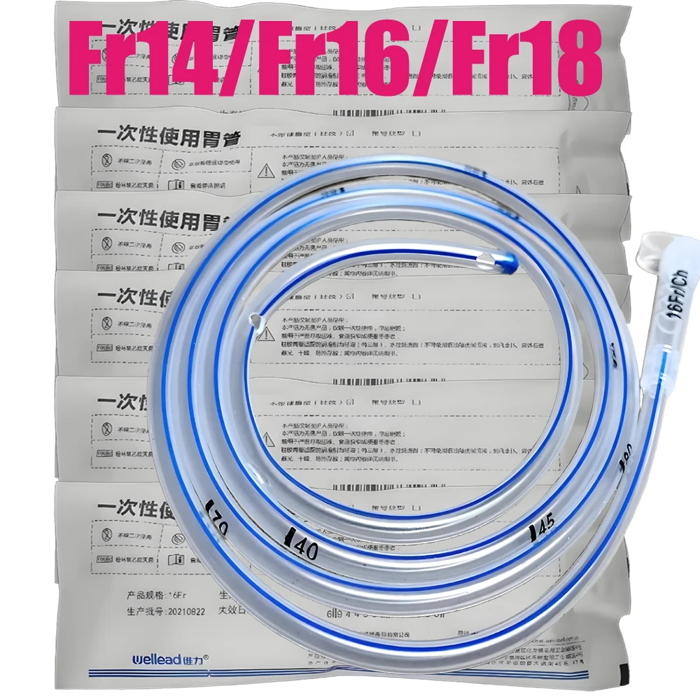 

1/3/5 шт. одноразовая силиконовая желудочная трубка для кормления носа FR14 FR16 FR18