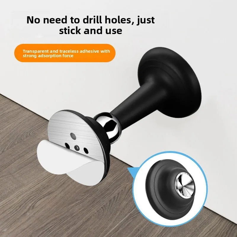 No-Drill Door Stopper for Room Bedroom Door Fixed Wall Protection Anti-Collision Household Silicone Strong Suction Floor Stopper - view 5