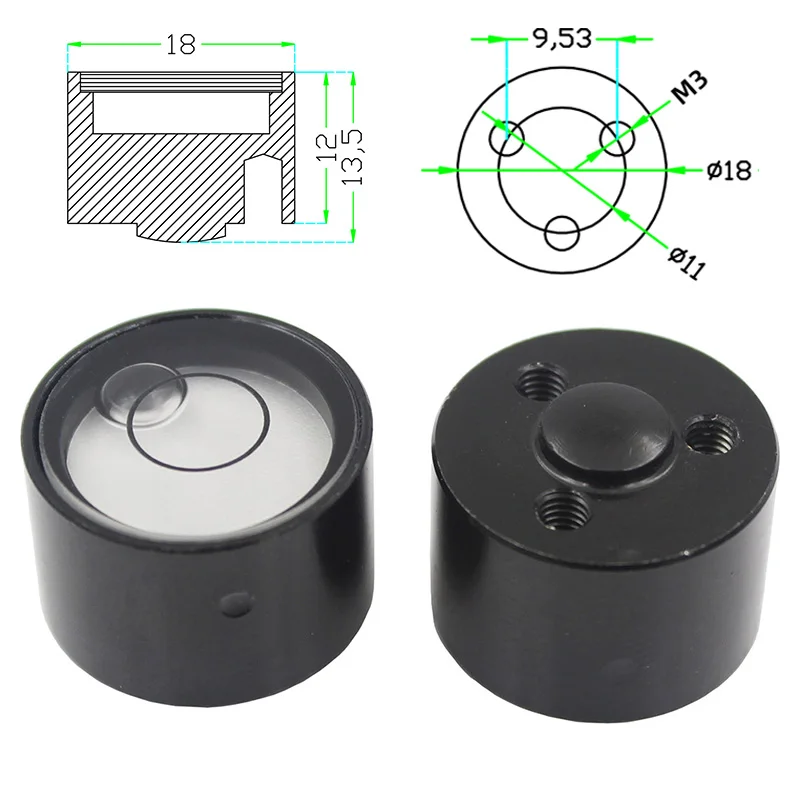 QASE Base Blisters Prism Spirit Level Bubble Diameter 18mm Height 13.5mm For Total Station Base Centre Pole Accessories 1PCS