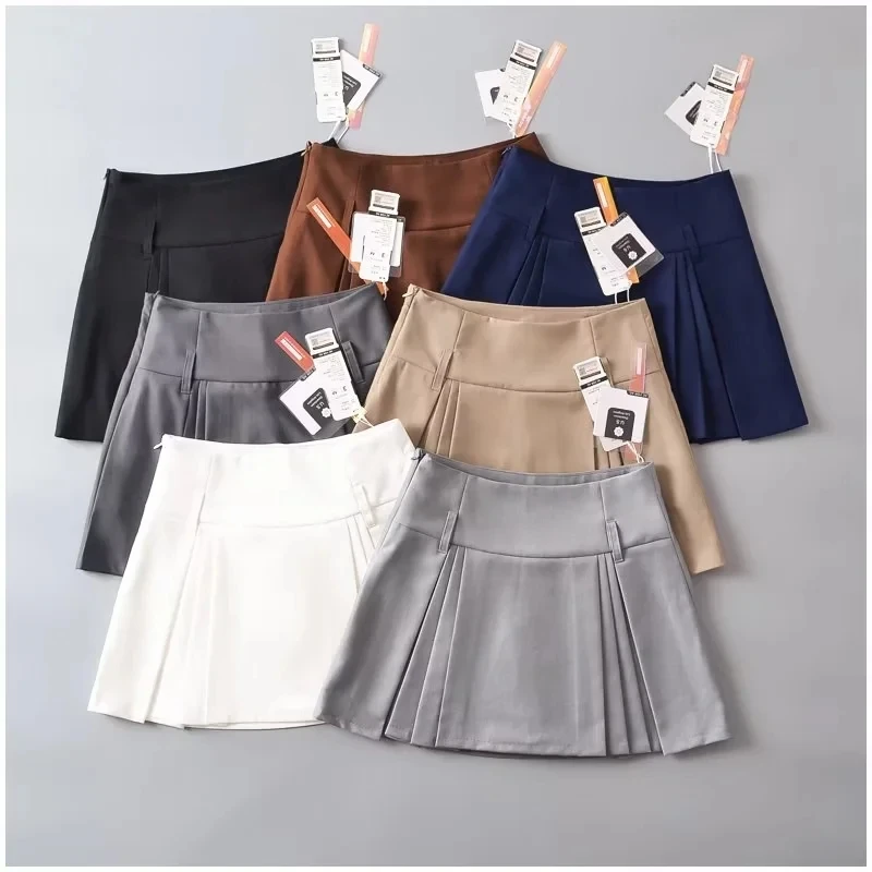 

Универсальная повседневная однотонная женская юбка S2244, юбка трапециевидной формы с высокой талией для молодых женщин 8-24 лет