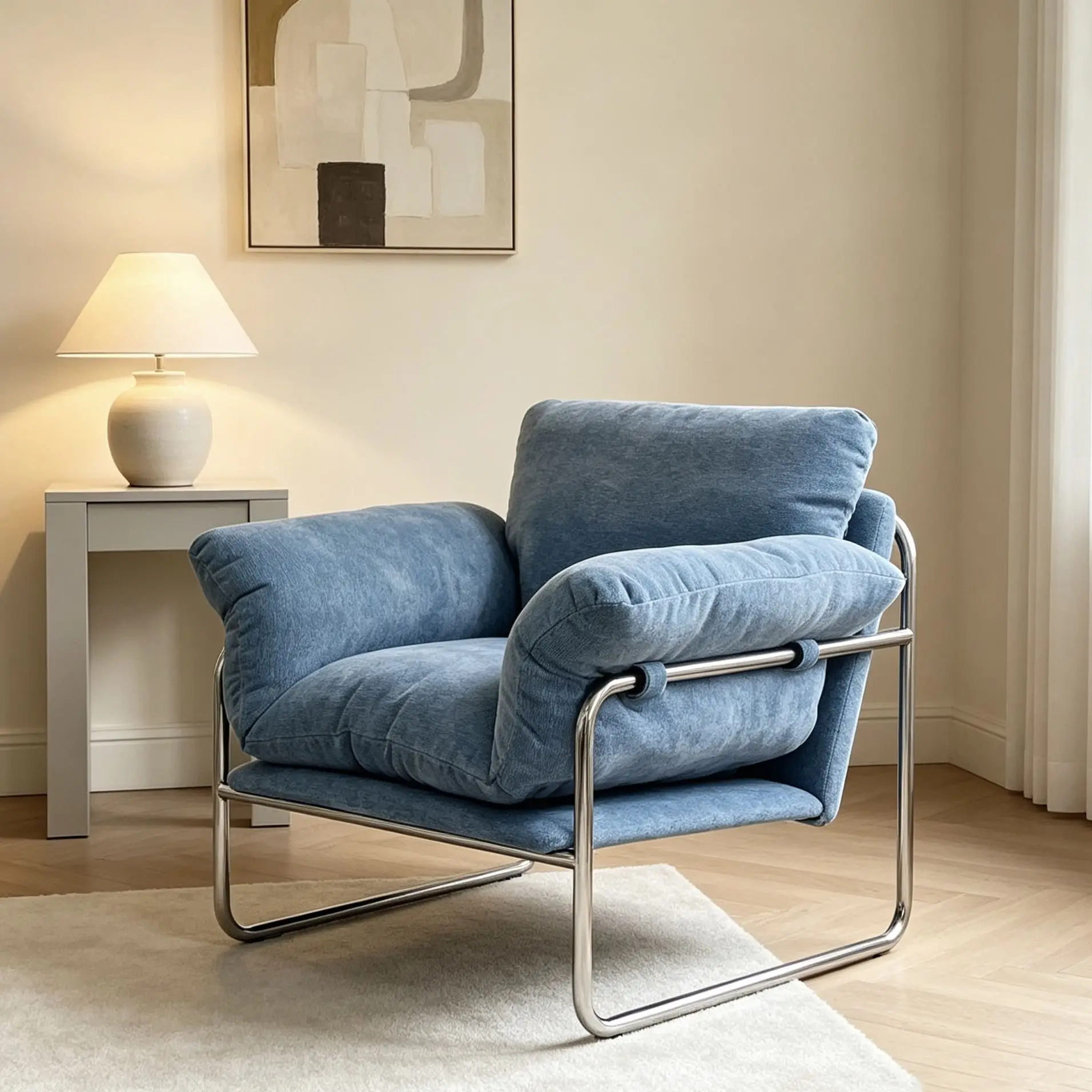 Modern simplicity, lazy sofa, high-end sense, living room leisure single sofa, lazy retro sofa chair