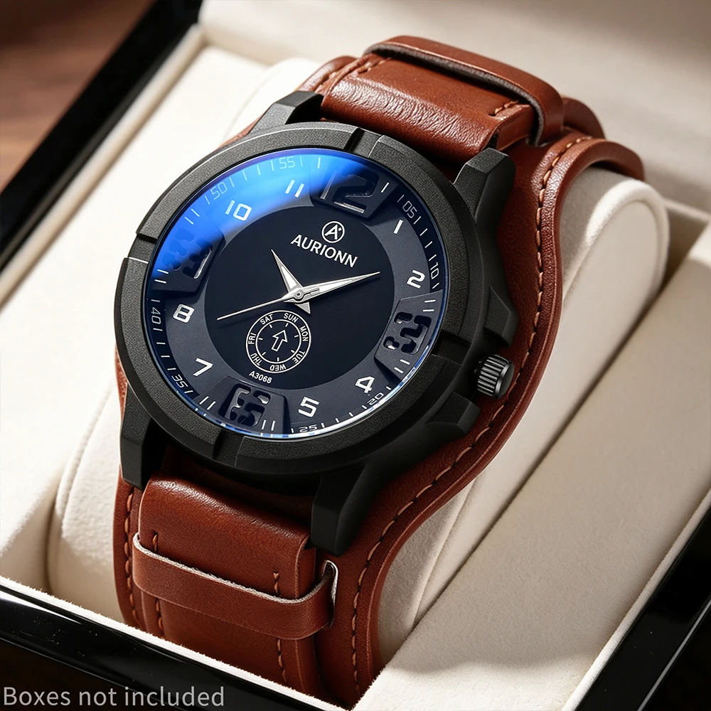 1 Piece Men's Casual Business Quartz Wristwatch, Stylish Round Dial, Top‑Choice Gift for Men