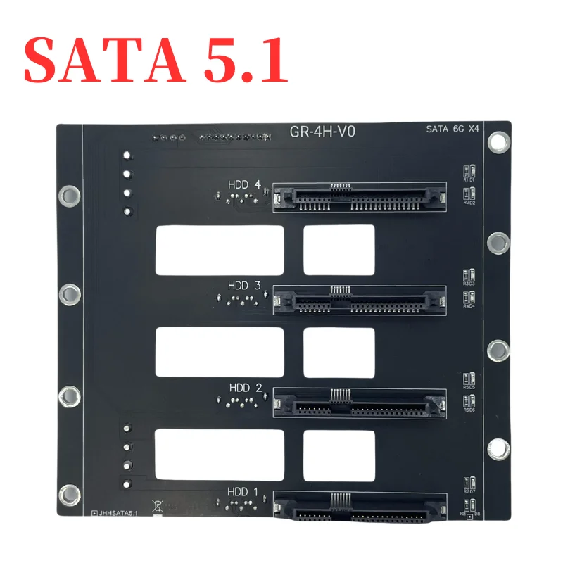

SATA Hard Disk Drive Backplane Nas Storage Card Server Expansion Card 6Gbps 7/29P SATA to 4*Disk SSD HDD Adapter 4D Power Supply