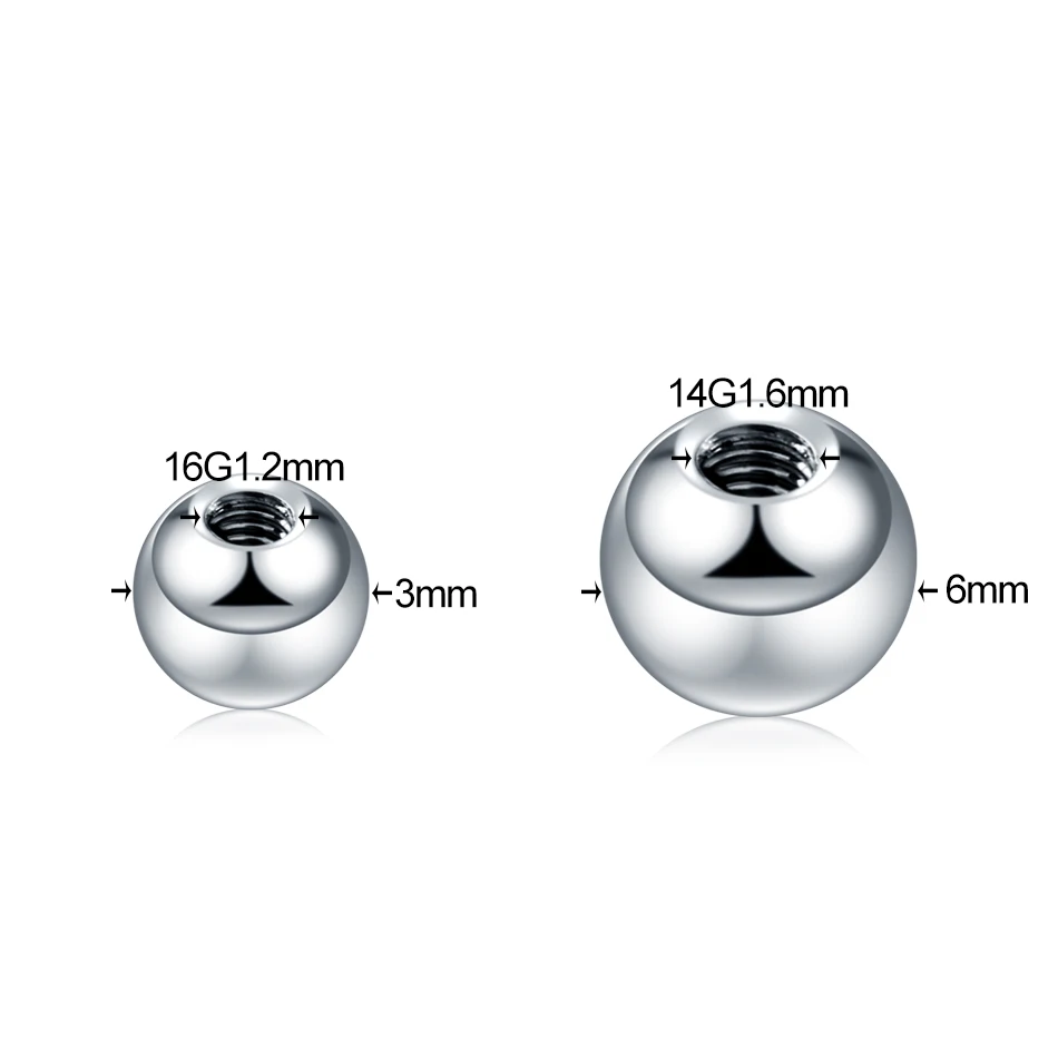 50Pcs/lot 16G 14G Titanium Screw Piercing Balls Accessories Lip Nipple Industrial Pircings Eyebrow Tongue Replacements Boules