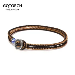 New Arrival Handwoven 925 Sterling Silver Button Bracelet for Men Fashion Classic Hip Hop Rock Bracelet Jewelry