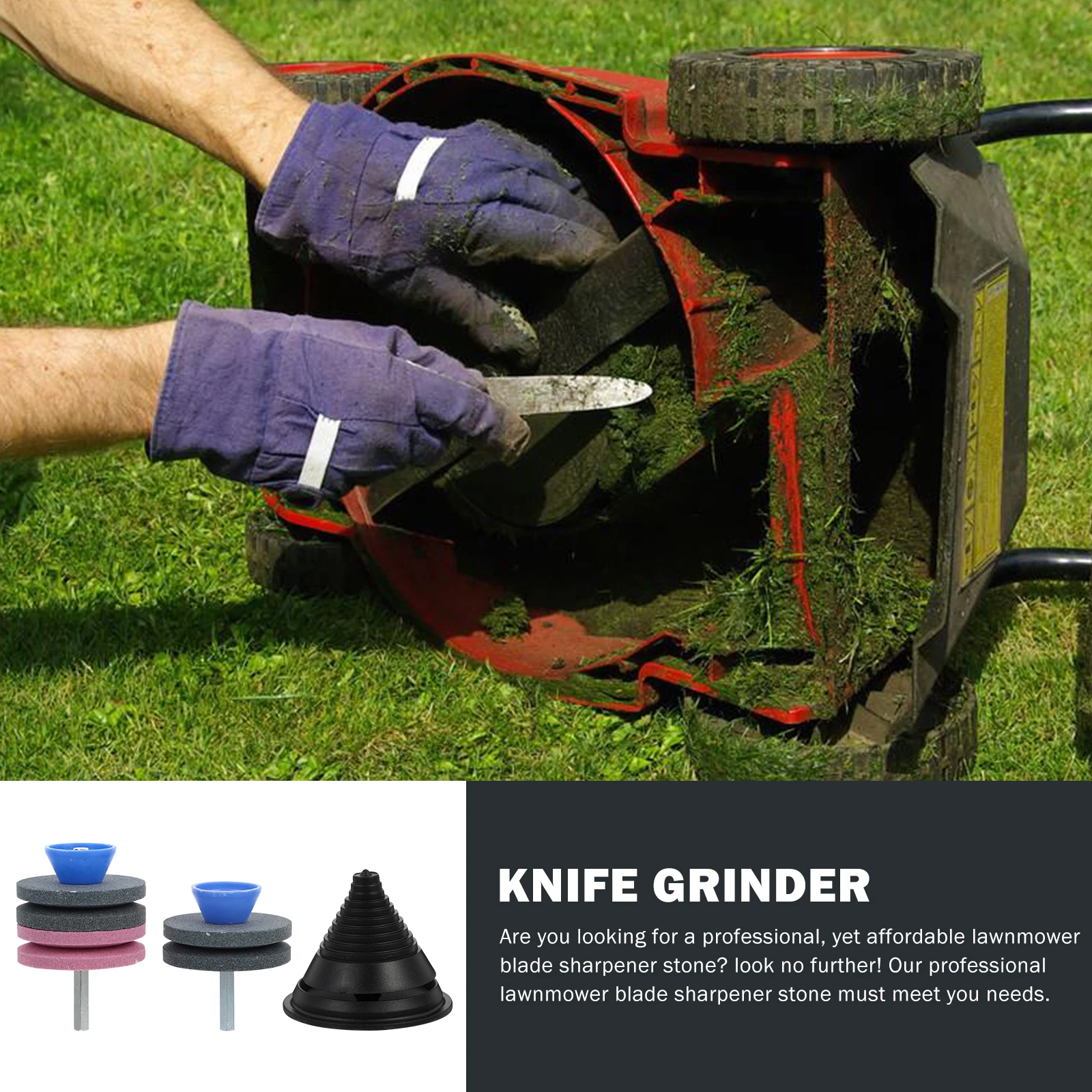 

3pcs Polishing Wheel Sharpener Grinding Mower Blades Tool Lawnmower Garden Courtyard Supplies Durable Uniform