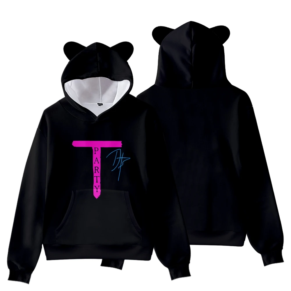 

Daz Games T-party Cat Ear Hoodie Unisex Hooded Sweatshirt Casual Long Sleeve Pullover Clothes