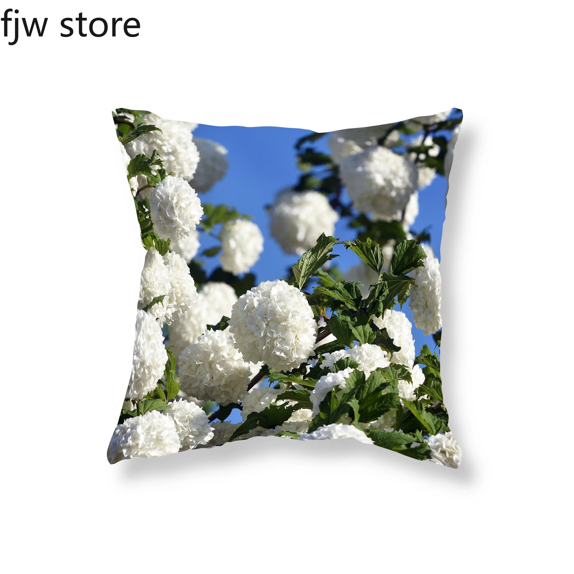 Rhododendron Azalea Flowers Printed Pillow Cover Sofa Room Bedside Decoration Office Seat Cushion  Home  45x45cm