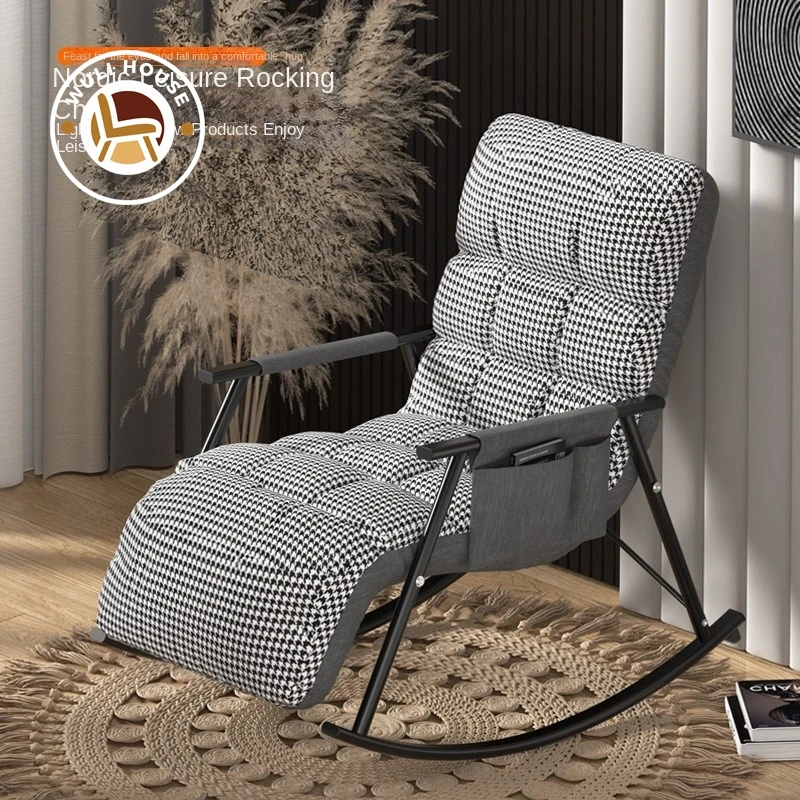 

Rocking Chair For Home Use Lazy Person Balcony Leisure Small Apartment Living Room Adult Sofa Lounge Chair Bedroom Adult Chair