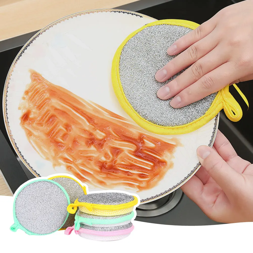 Double Sided Dishwashing Sponge Kitchen Cleaning Towel Kitchenware Brushes Anti Grease Wiping Rags Absorbent Washing Dish Cloth