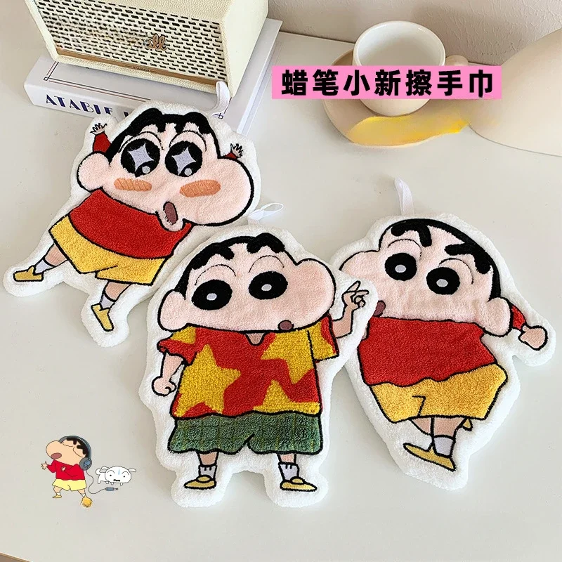 1 PC Anime Crayon Shin Chan Hand Towel Thickened Absorbent Child Soft Towel Gift Cartoon Towels Quick Drying Double Layer Home