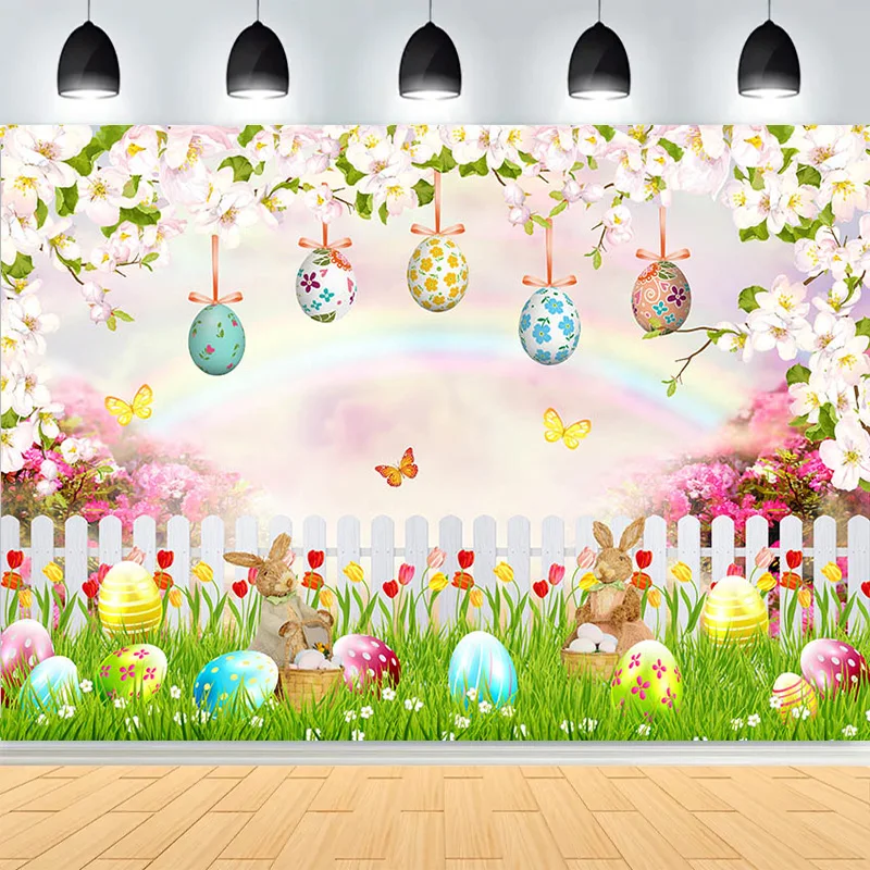 Пасхальный кролик фон для фотосъемки розовый цветочный детский душ для девочек и мальчиков Декор для дня рождения фон для фотостудии XZ-01