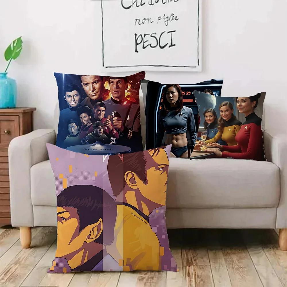 Pillow Covers T-Trek S-Star Sofa Decorative Home Double-sided Printing Short Plush Cute Cushion Cover