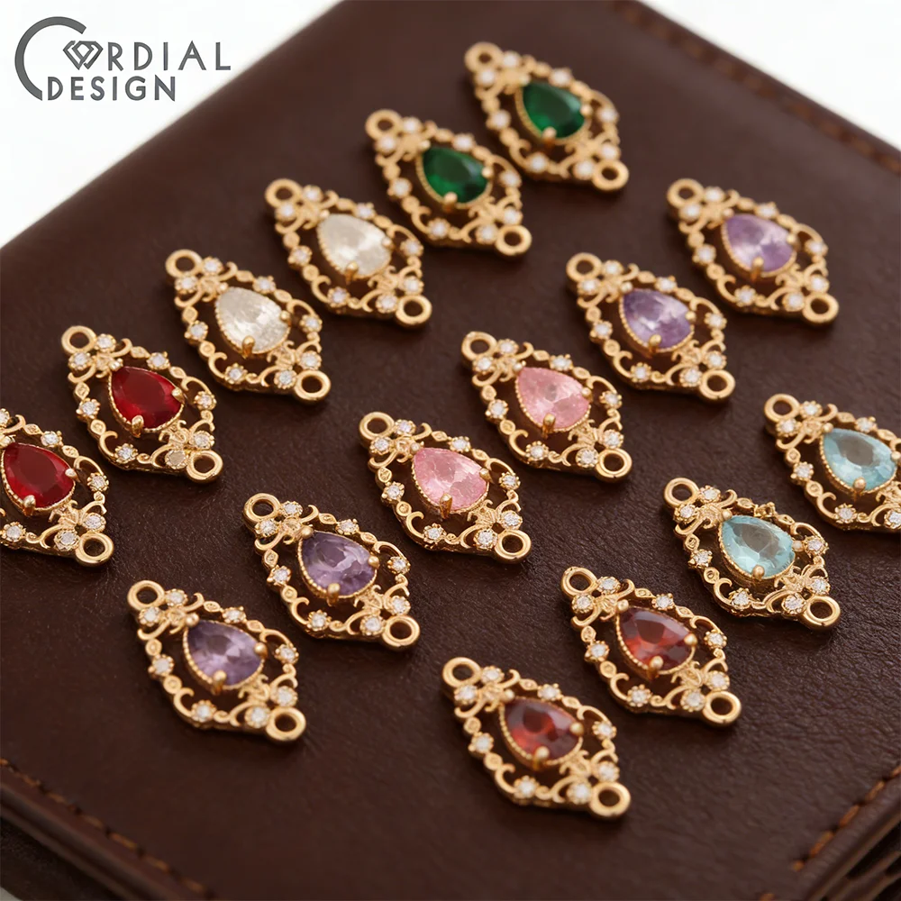 

Cordial Design, 50 шт., 11*20 мм, фурнитура для украшений/комплектующие для изготовления украшений/для рукоделия/шармы с фианитами/кристаллические соединители # 192927