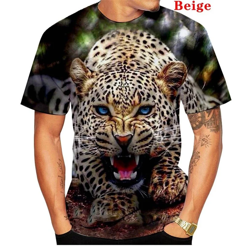 3D Hunting Leopard Panther Print T Shirts Men Fashion Streetwear Chita Gepard T-shirt Womens Clothing Funny Kids Tee Shirts Tops