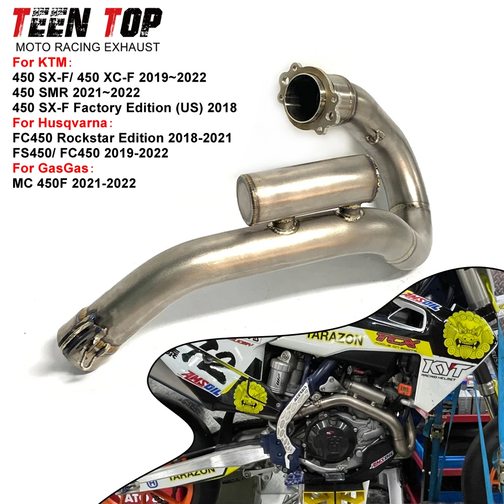 

450 XC-F Exhaust Header Titanium Alloy Motorcycle Escape Connection Pipe For KTM 450 SX-F 450 XC-F 2019-2022 Front Link Pipe