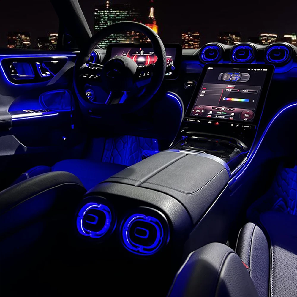 Active Ambient Light 64 Colors For Benz New C-Class GLC/W206/X254 2022 LED Car Atmosphere Lamp Interior Decoration Lights