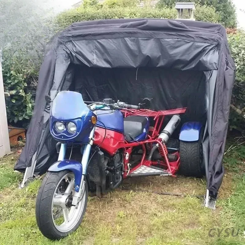 Medium motorcycle shed, movable with lock device, anti-theft, sun protection, rain protection, rubber cover, outdoor motorcycle