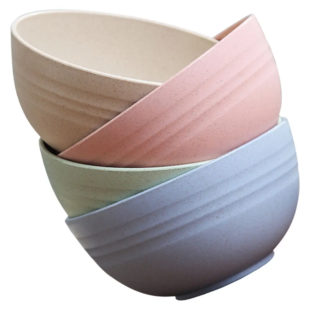 4 قطعة مجموعة صحون منزلية أنيقة غير قابلة للكسر أطباق بلاستيكية للحبوب الأرز المعكرونة حساء سلطة الاستخدام اليومي المطبخ الطعام قابلة لإعادة الاستخدام