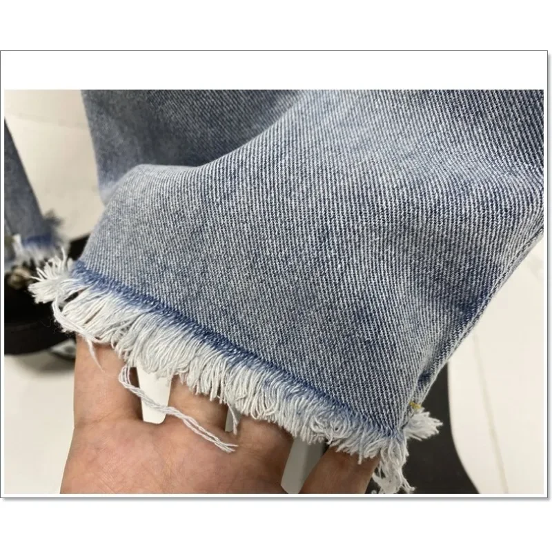 Baggy Jeans Women Tassel Straight Pants Blue Jeans Streetwear Trouser Wide-legged Pants Women Clothes High Waisted Pants Korean