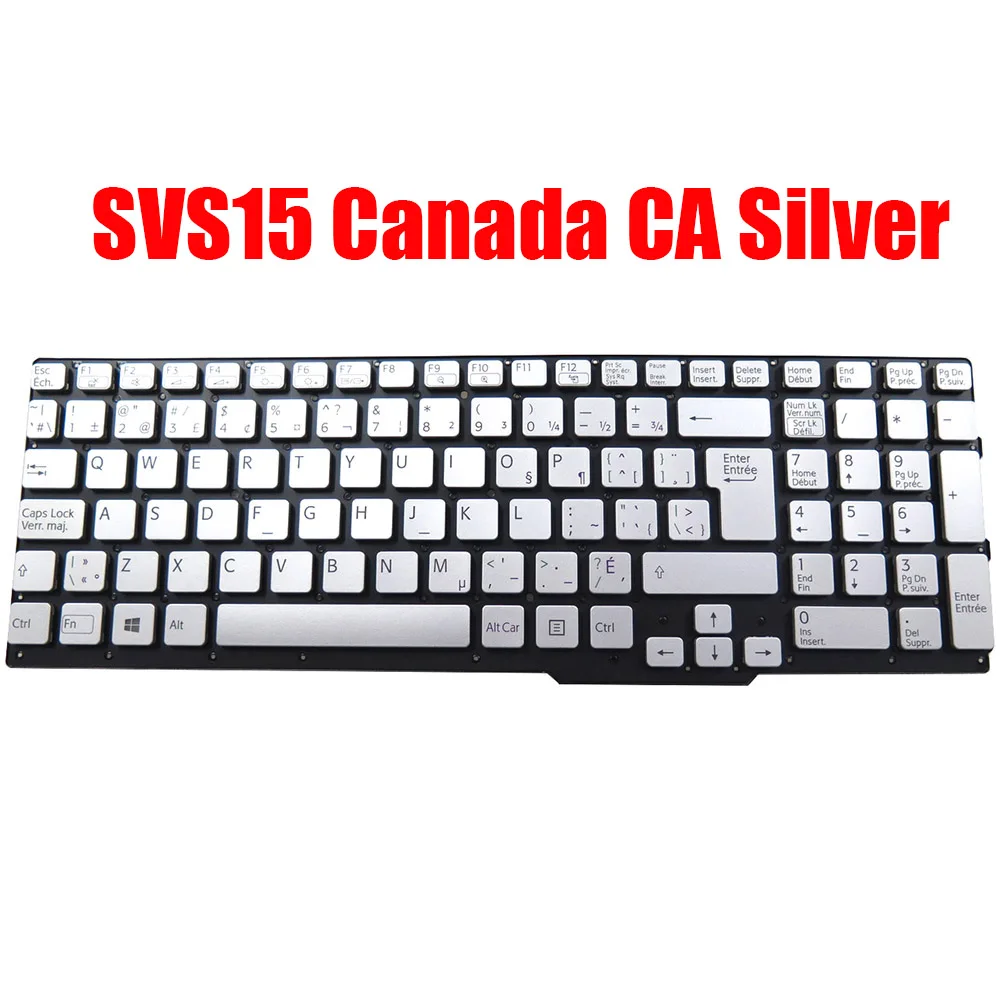 US CA Laptop Keyboard For SONY SVS15 9Z.N6CBF.62M 149066111CA 55012FVK2G0-035-G Canada Without Backlit New