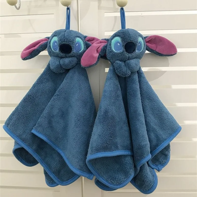 Toalla de mano de dibujos animados de Lilo y Stitch, toalla de cocina de Stitch de anime, bonita toalla colgante, paño de baño para el hogar