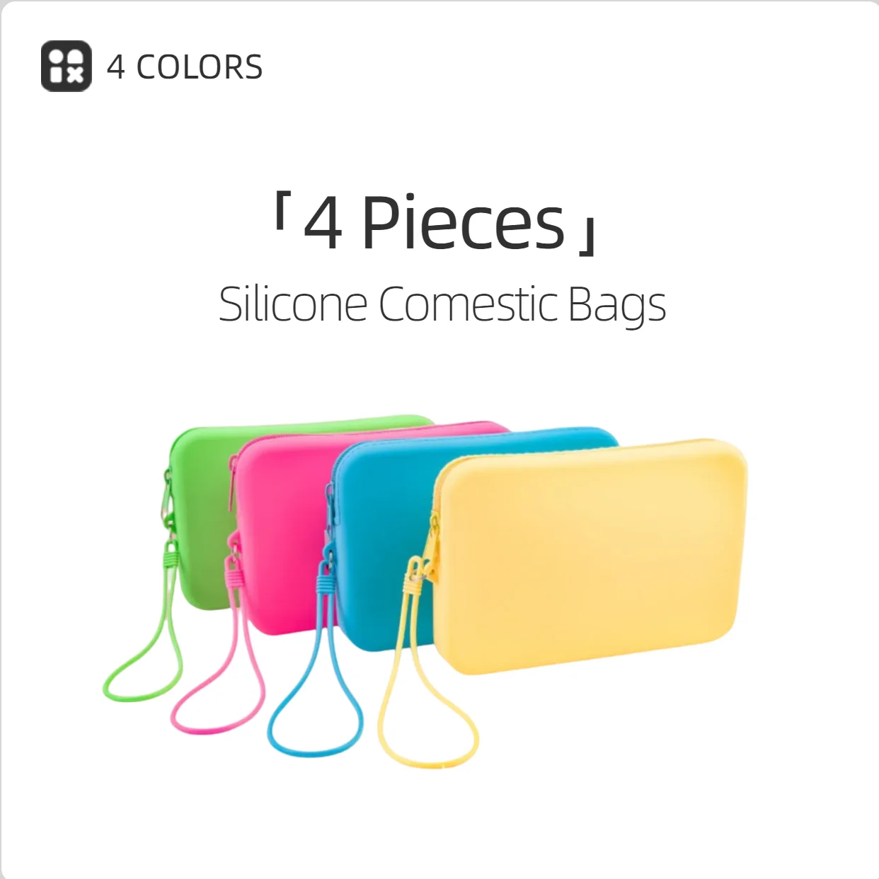 Juego de bolsas de maquillaje de viaje de silicona, bolsa de aseo, bolsa de cosméticos impermeable con cremallera, organizador de cosméticos para