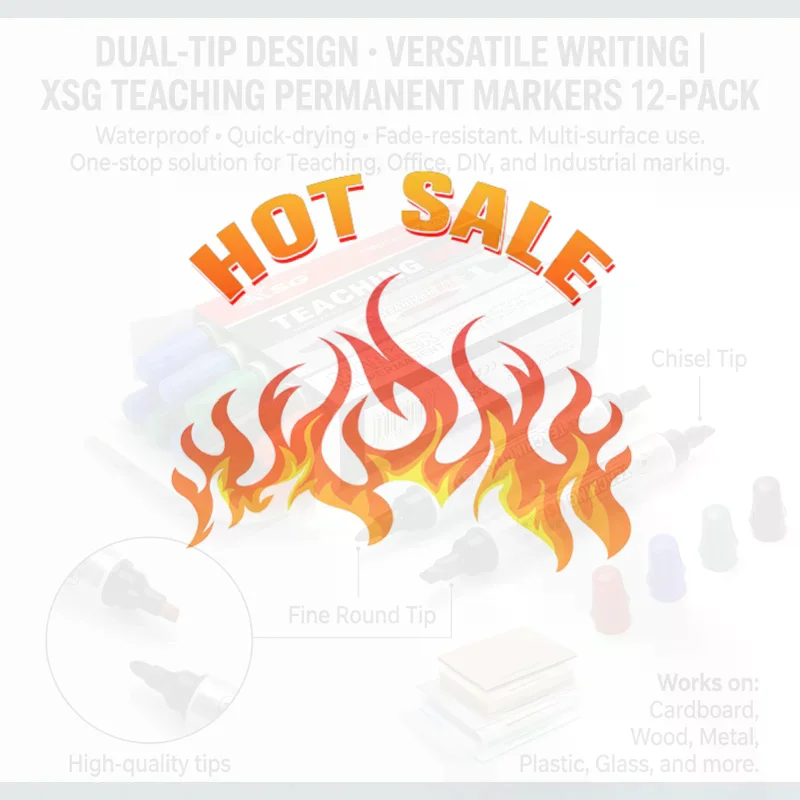Dual Tip Permanent Markers Oil Based Waterproof Markers Multi Surface Safe Ink For Office School Industrial Teaching Use