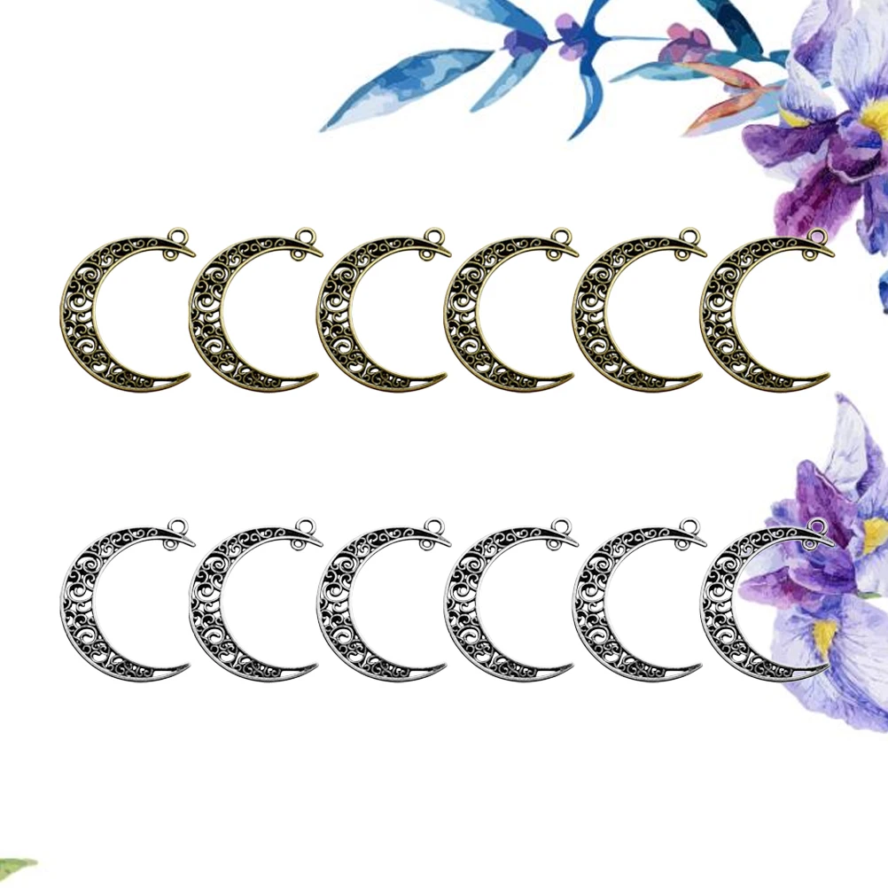 

20 PCS Moon and Sky Pendant DIY Charm Jewelry Making Pendants Crescent Vintage