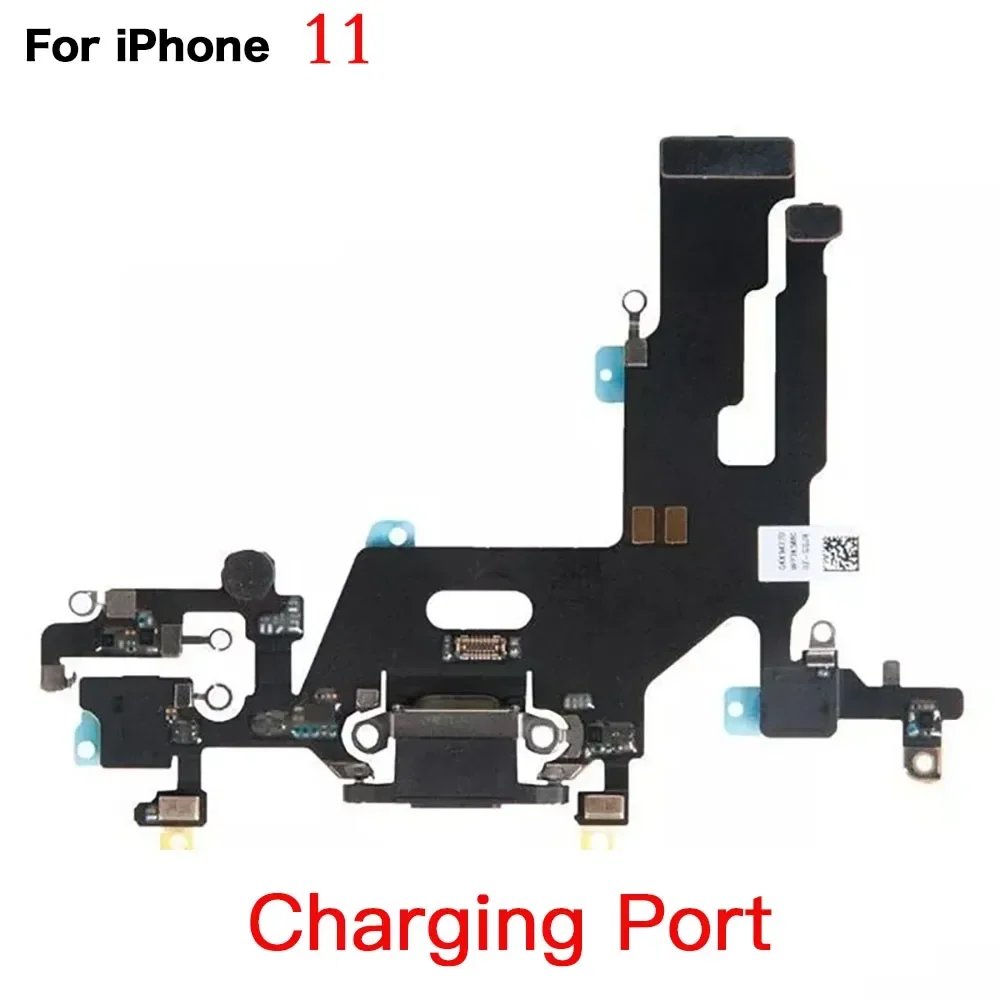 Parte interior para iPhone 11, cámara frontal y trasera, botón de volumen de encendido, puerto de carga, altavoz, Cable flexible con soporte,