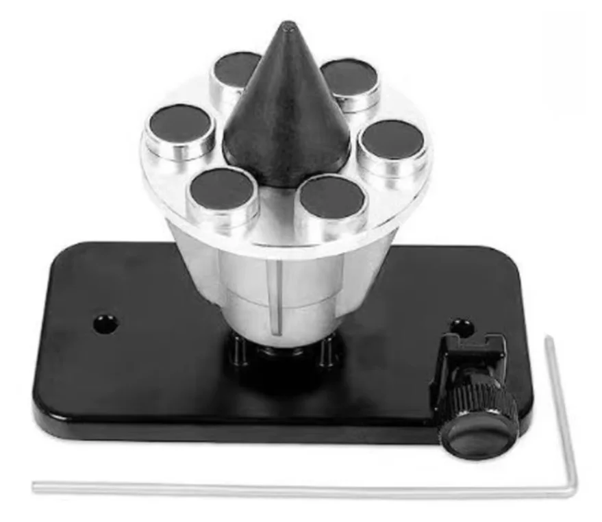 Magnetic wall-mounted blade balancer for all lawn mower garden tools