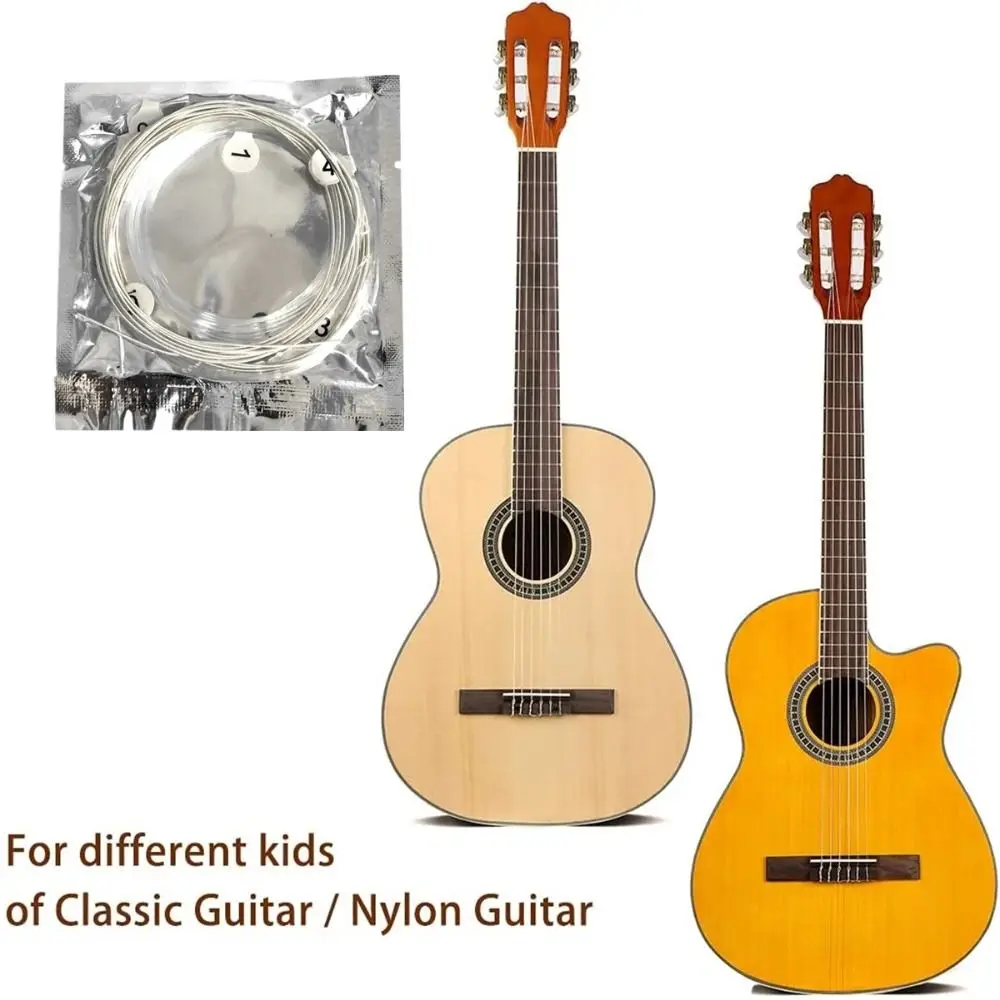 6Pcs Durable Classical Guitar Strings Acoustic Universal Guitar Nylon String Set Transparent String Set for Music Education Use