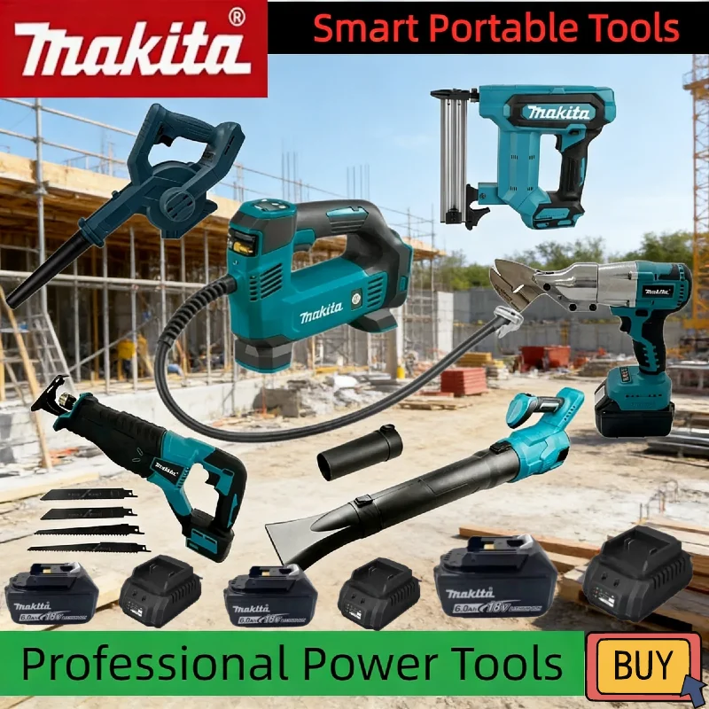 

Makita Multi-Type Portable Cordless Power Tools, Impact Drill, Rechargeable Screwdriver, Electric Reciprocating Saw 18V