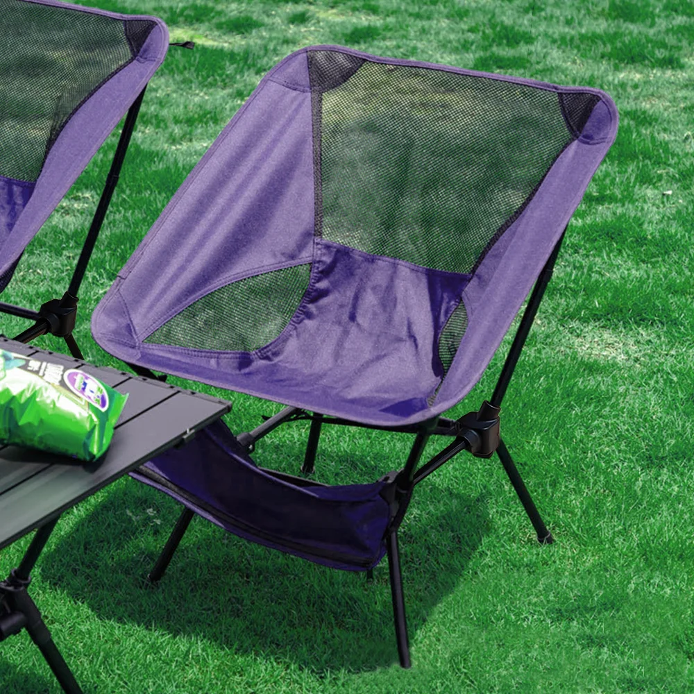 Purple Outdoor Foldable Ultralight Chair Beach Camping Wilderness Fishing Chair Low Back