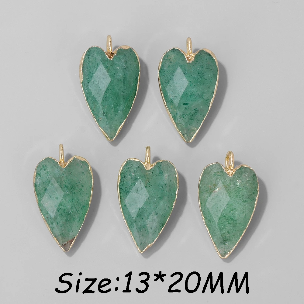 2Pcs Shiny Labradorite Heart Shape Pendants for DIY Jewellery