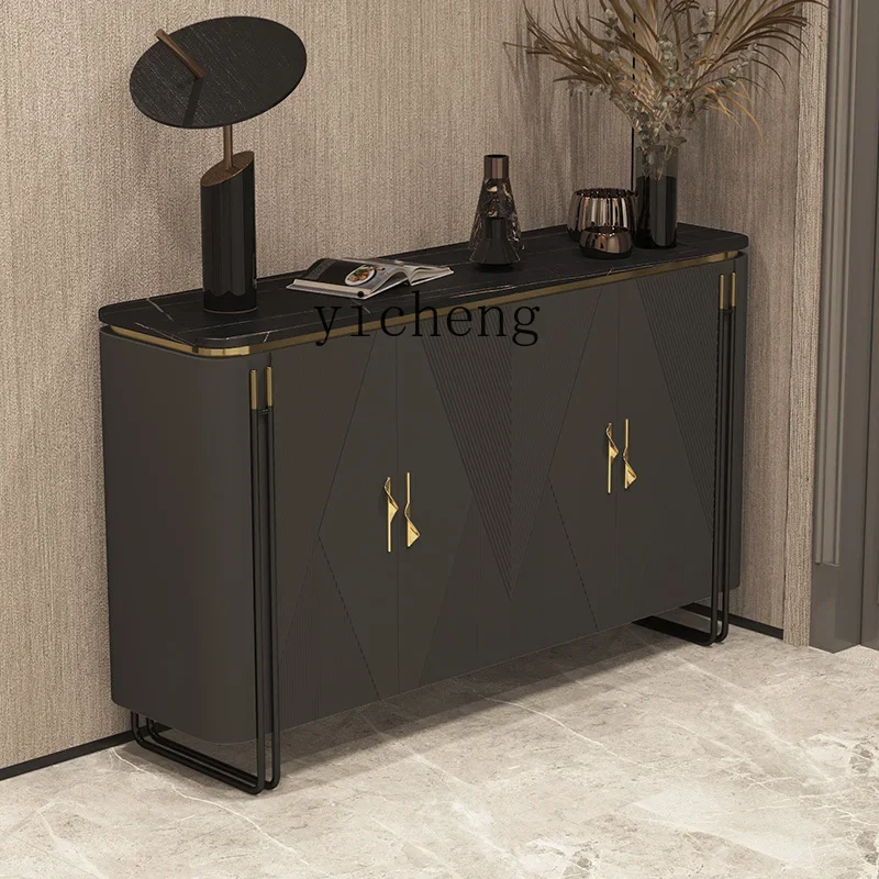 rock slab dining side cabinet narrow integrated wall high cabinet household wine cabinet cupboard