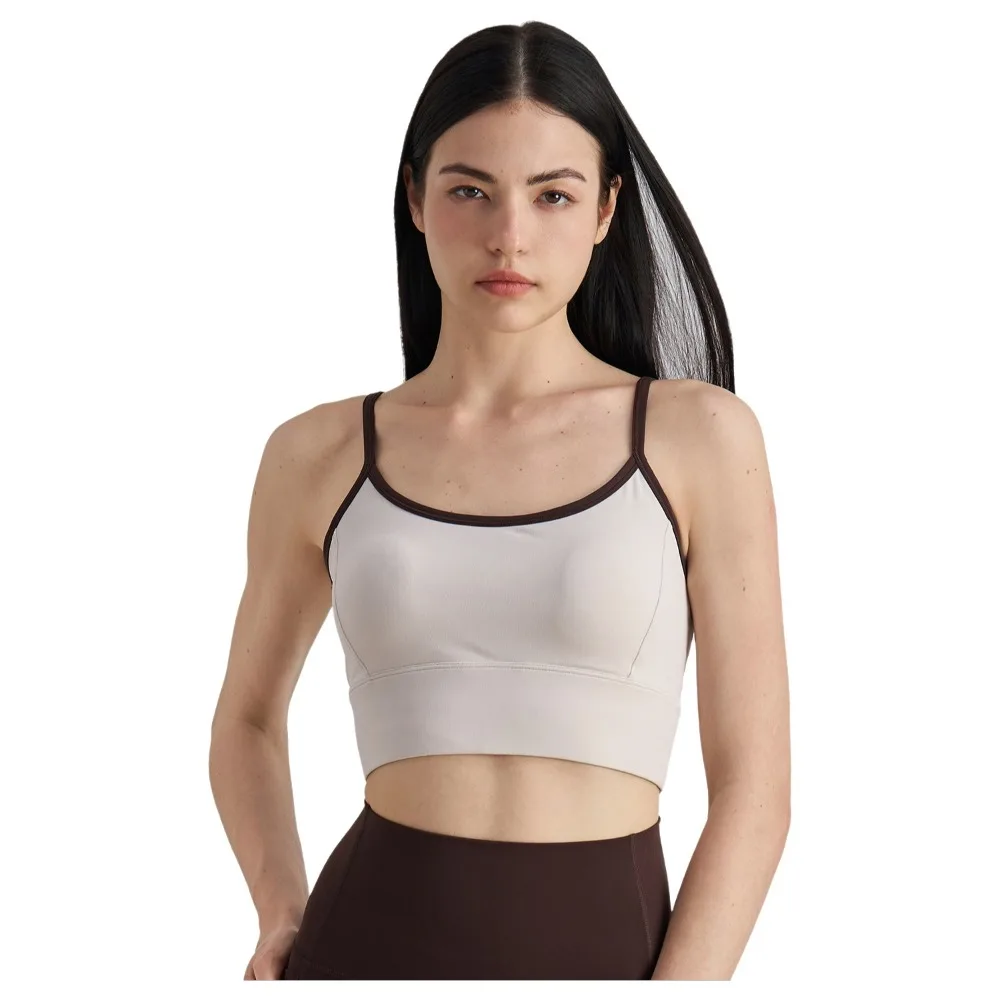 Contrasting Color Sports Vest Splicing Design Comfortable Fitness Bra Breathable Moisture-Wicking Yoga Underwear Gym