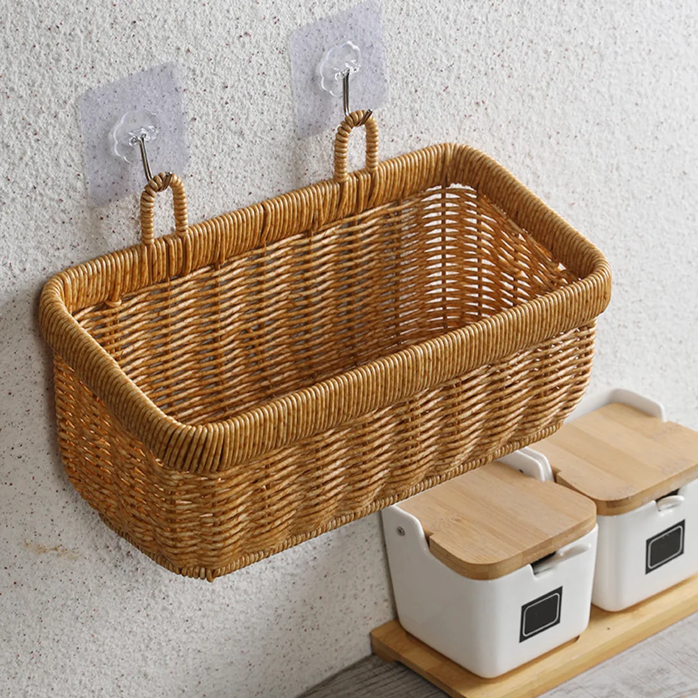 

Fruit Basket Decorative Storage Woven Baskets for Kitchen Small Ginger Wall Hanging Flower Vegetable