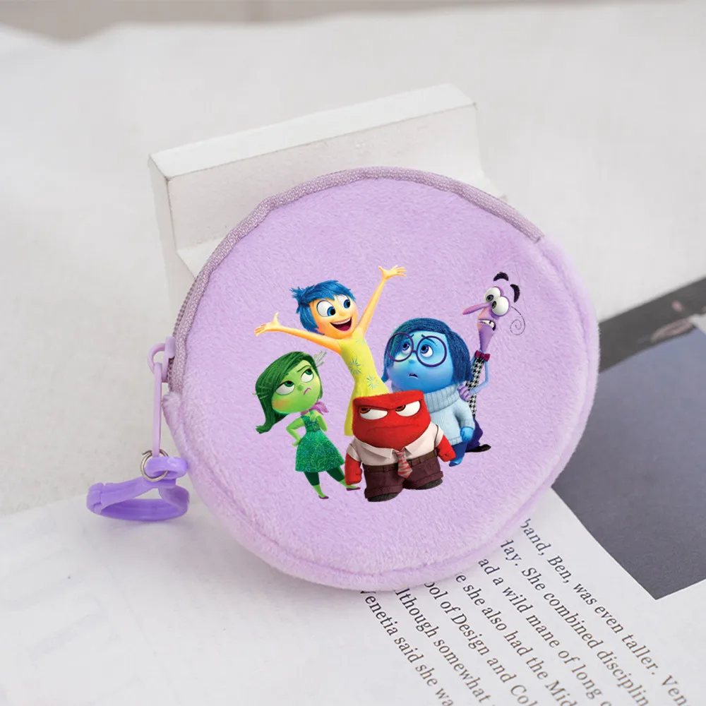 Disney Inside Out 2 Coin Purses Plush Joy Anger Disgust Sadness Anxiety Embarrassment Casual Money Bag Wallet Holder Coin Purses