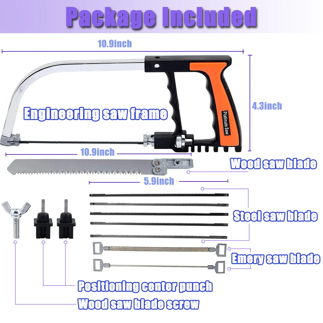 Adjustable Model Craft Hacksaw Frame Set DIY Bow Coping Saw Multifunction Magic Universal Hand Saw Kit for Cutting Metal, Wood